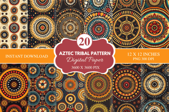 Download Aztec Tribal Digital Papers Bundle - Premium Resources